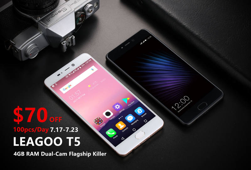 „Leagoo t5“ su 5,5 colio ekranu ir 4 GB avinu su 70 dolerių nuolaida